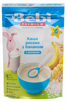 Каша Bebi Premium молочна рисова з бананом 6міс.+ 200г
