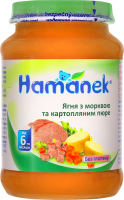 Пюре Hamanek ягня з морквою та картоп.пюре с/б 190г