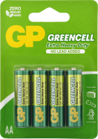 Батарейка GP GREENCELL 1.5V сольова, 15G-2UE4, R6, АА блістер