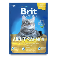 Корм Brit Premium д/дорослих котів сухий з лососем 300г х4