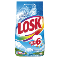 Пральний порошок для кольорових тканин Losk Active-Zyme 6 Гірське озеро, 2,4 кг