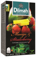 Чай Dilmah Цейлонський чорний смак манго та полуниці 20*1,5г