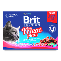 Корм Brit premium Meat plate 2х2 4*100г х4