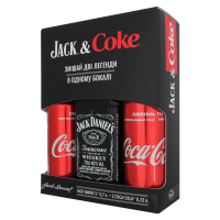 Віскі Jack Daniel`s Tennessee 40% 0,7л+Coca-Cola 2*0.33л 