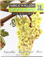 Вино Alianta Vin Muscat Мускат біле напівсолодке 9-11% 3л B&B