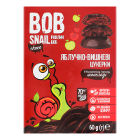 Цукерки Bob Snail Choc Яблучно-вишневі в чорн.шок. 60г х15