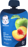 Пюре Nestle Gerber фруктове яблуко-персик пауч 90г