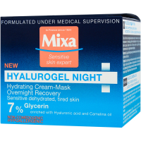 Крем-маска нічна для обличчя Mixa Hydrating Hyalurogel Night, 50 мл