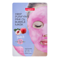 Маска пінна для обличчя Purederm Deep Purifying Pink O2 Bubble Mask Peach Глибоко очищуюча, 25 г