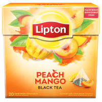 Чай Lipton Peach Mango чорний 1,8г*20пак.-пірамідок