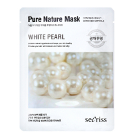 Маска тканинна для всіх типів шкіри обличчя Secriss Pure Nature Mask Біла перлина, 25 мл