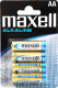 Батарейки Maxell Alkaline AA LR 6-MN1500 4шт