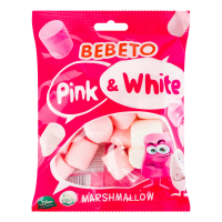 Цукерки Bebeto маршмелоу Білий та Рожевий 135г х24