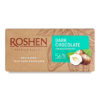 Шоколад Roshen чорний з подрібн. лісовим горіхом 56% 90г х22