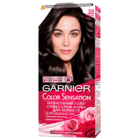 Крем-фарба стійка для волосся Garnier Color Sensation №2.0 Чорний Діамант