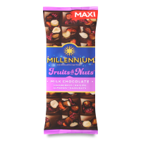 Шоколад Millennium Fruits&Nuts молочний з журавлиною 140г х2