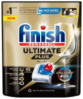 Засіб Finish Ultimate Plus д/миття посуду у ПММ 45капсул