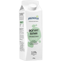 Йогурт Молокія білий + пробіотики 2,5% 430г