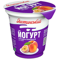 Йогурт Яготинський персик-сік маракуйї 2,1% 280г