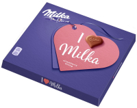 Цукерки Milka молочний шоколад з кремово-полуничною начинкою 110г