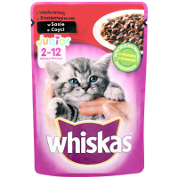 Корм Whiskas д/котів з яловичоною в соусі 100г
