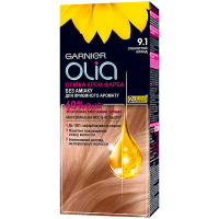 Крем-фарба стійка для волосся Garnier Olia Без аміаку №9.1 Сріблястий Блонд