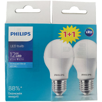 Лампа Philips світлодіодна LED bulb 12W 6500К Е27 2шт