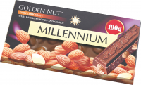 Шоколад Millennium Gold чорний з цілим мигдалем 100г