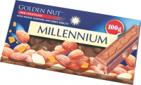 Шоколад Millennium Gold мол. з цілим мигд. та курагою 100г