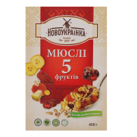 Мюслі Новоукраїнка 5 фруктів 400г