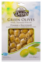 Оливки Delphi з/к зелені мариновані в/у 250г