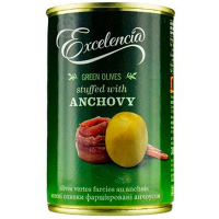 Оливки Excelencia з анчоусом з/б 300г