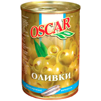 Оливки Oscar зелені з анчоусами 300г