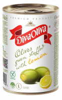 Оливки Diva Oliva зелені з лимоном ж/б 314мл