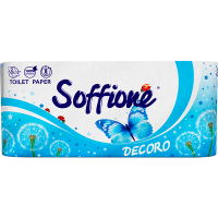 Туалетний папір Soffione Decoro Біло-блакитний, 8 шт.