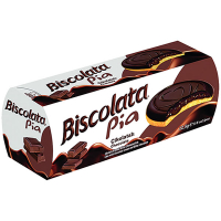 Печиво Biscolata Pia з шокол. кремом та чорн. шок. 100г