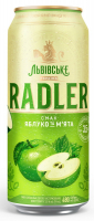 Пиво Львівське Radler смак яблука та м`яти ж/б 0,48л