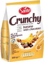 Пластівці Sante Crunchy вівсяні з бананом і шоколадом 350г