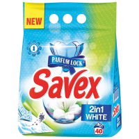 Пральний порошок для білих тканин Savex Parfum Lock 2in1 White Automat, 4 кг