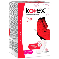 Щоденні гігієнічні прокладки Kotex Deo Super Slim, 60 шт.