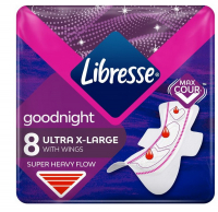 Гігієнічні прокладки Libresse Ultra Thin Goodnight Extra Large, 8 шт.