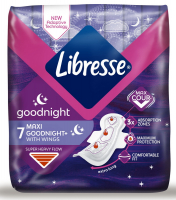 Прокладки Libresse Maxi Goodnight+ 7шт.