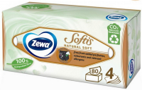 Серветки Zewa Softis Natural Soft косметичні чотирошарові 80шт
