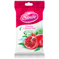 Серветки вологі гігієнічні Smile Гранат і Білий чай, 15 шт.