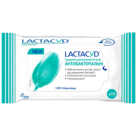 Серветки вологі для інтимної гігієни Lactacyd Антибактеріальні, 15 шт.
