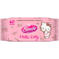 Серветки вологі гігієнічні Smile Hello Kitty, 60 шт.