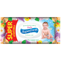 Дитячі серветки вологі гігієнічні Superfresh Baby, 120 шт.