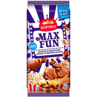 Шоколад Корона MaхFun мармелад-попкорн-карамель 160г