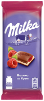 Шоколад Milka Малина та крем 90г
