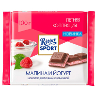 Шоколад Ritter Sport з йогурт. малинова крошка 100г